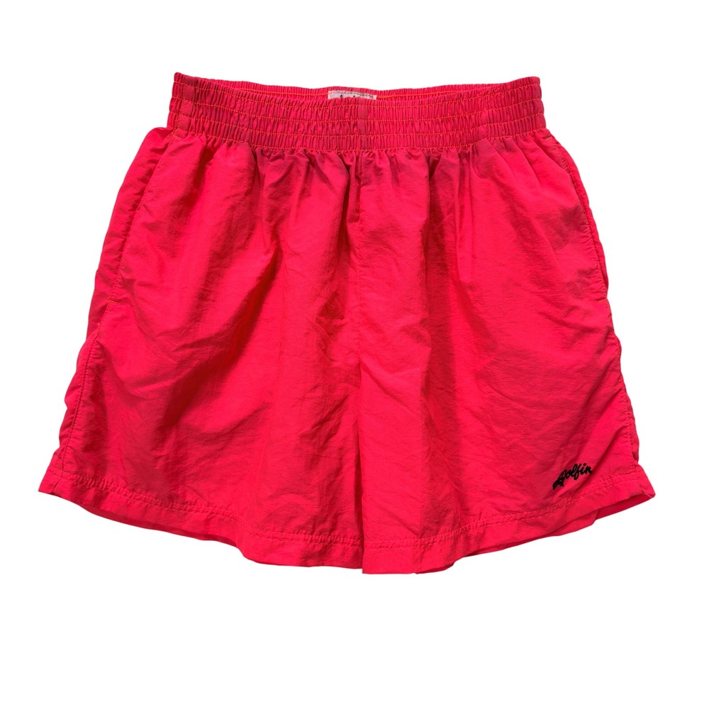 Dolfin Womens Shorts L Pink Vintage 80s 90s Nylon Athletic Gym Collectible